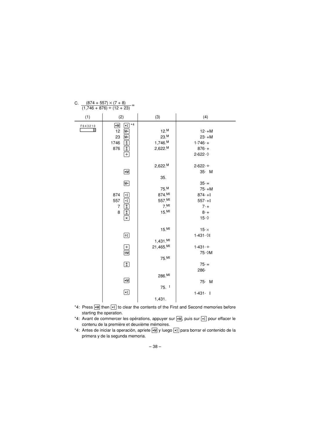 Sharp CS-2635H operation manual 874 + 557 ⋅ 7 + 746 + 