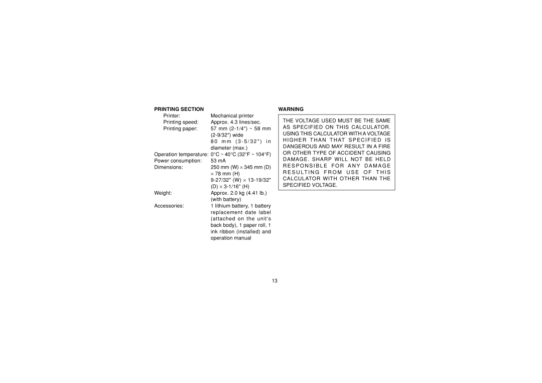 Sharp CS-2635RH operation manual Printing Section 