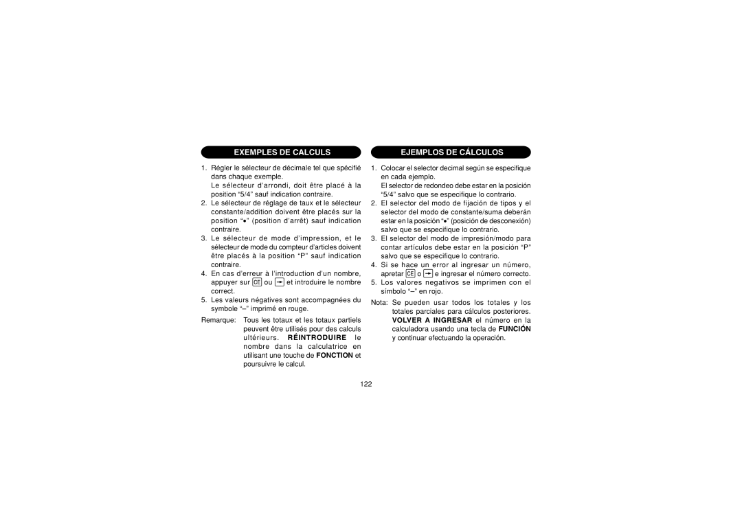 Sharp CS-2635RH operation manual Exemples DE Calculs Ejemplos DE Cálculos, El selector del modo de fijación de tipos y el 