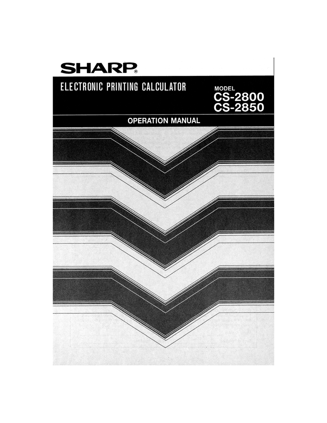 Sharp CS2850A, CS-2800 manual 