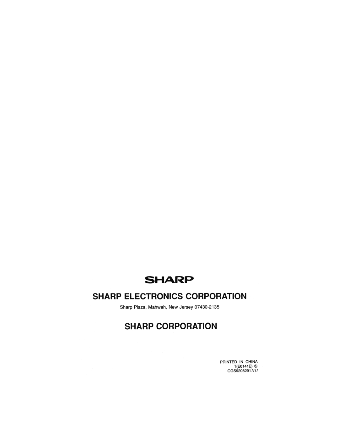 Sharp CS2850A, CS-2800 manual 