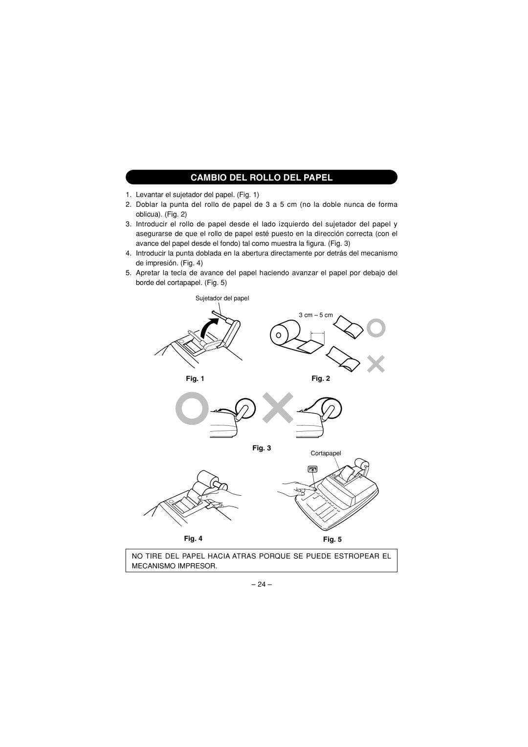 Sharp CS-4194H operation manual Cambio DEL Rollo DEL Papel 