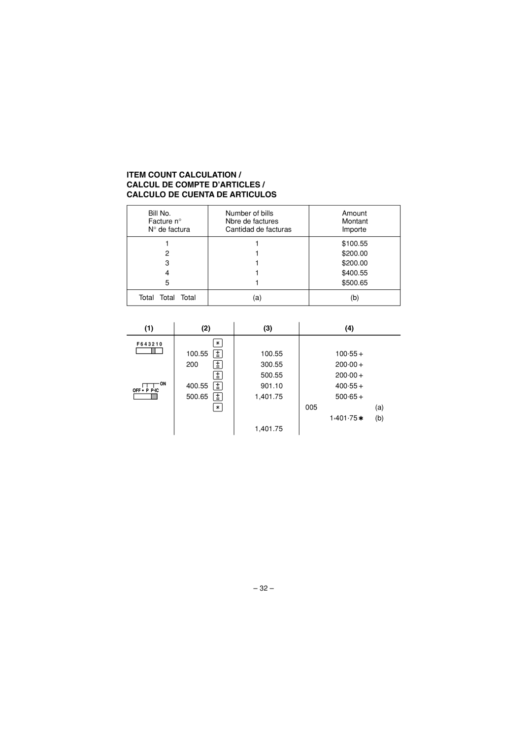 Sharp CS-4194H operation manual Total 