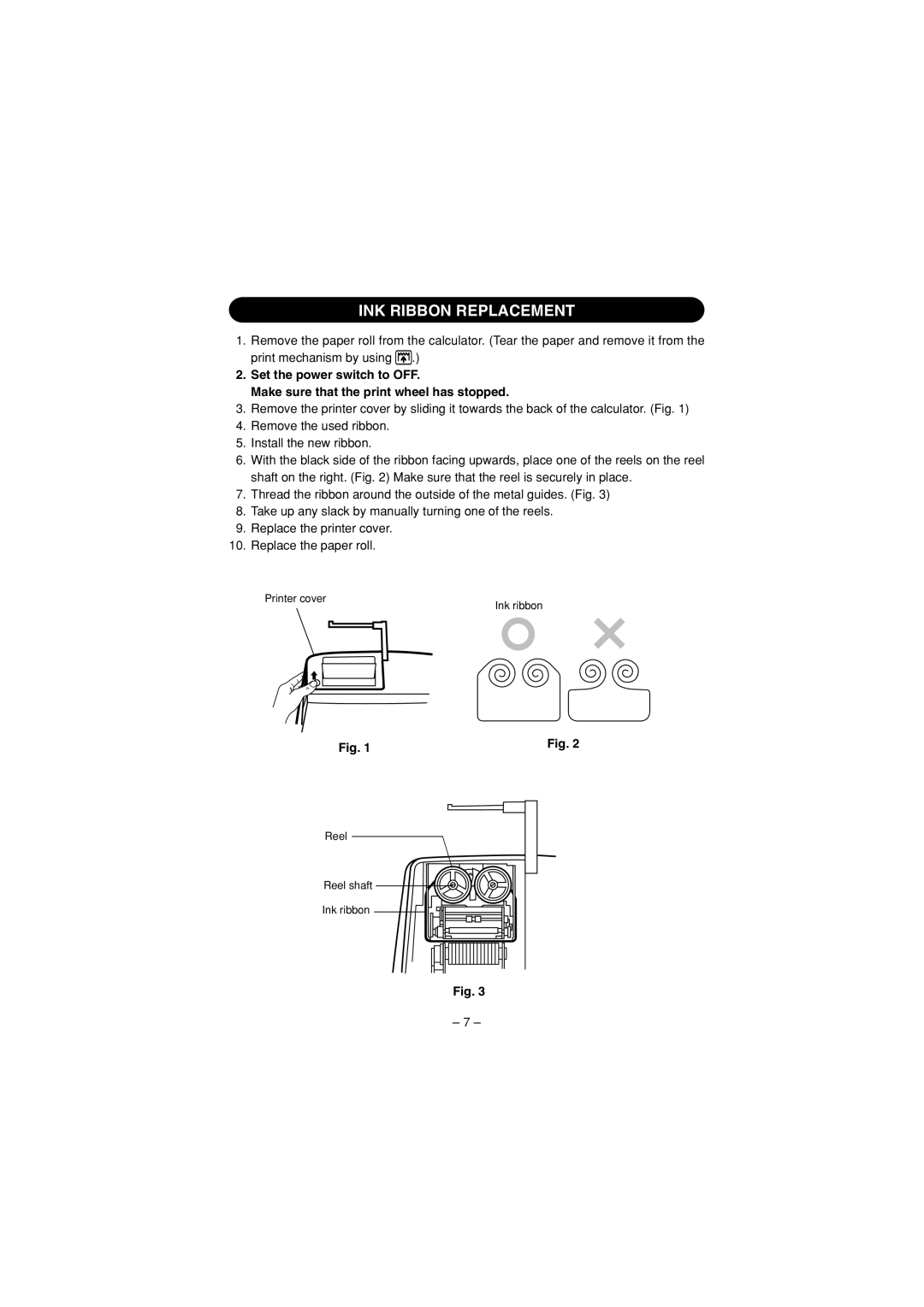 Sharp CS-4194H operation manual INK Ribbon Replacement 