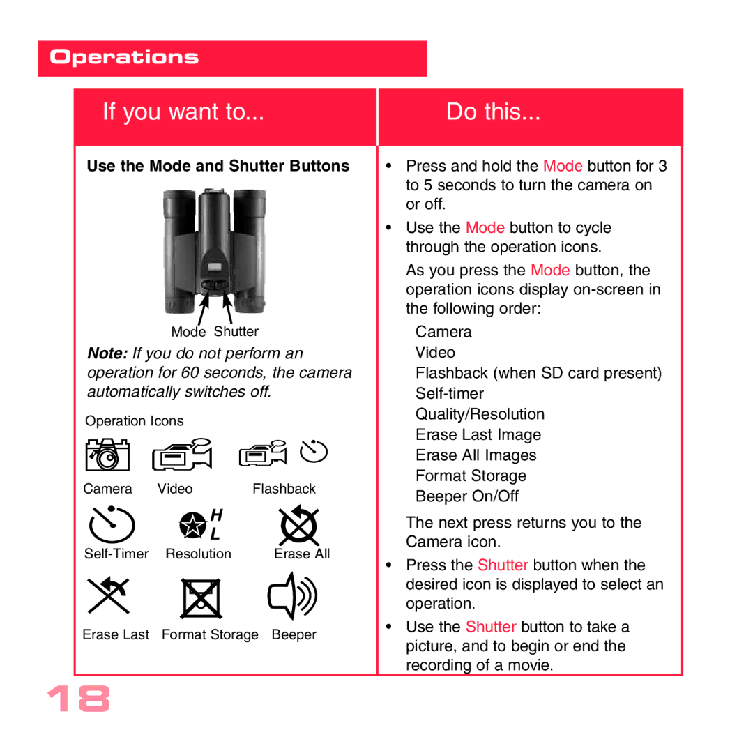 Sharp CV-2 manual Use the Mode and Shutter Buttons 