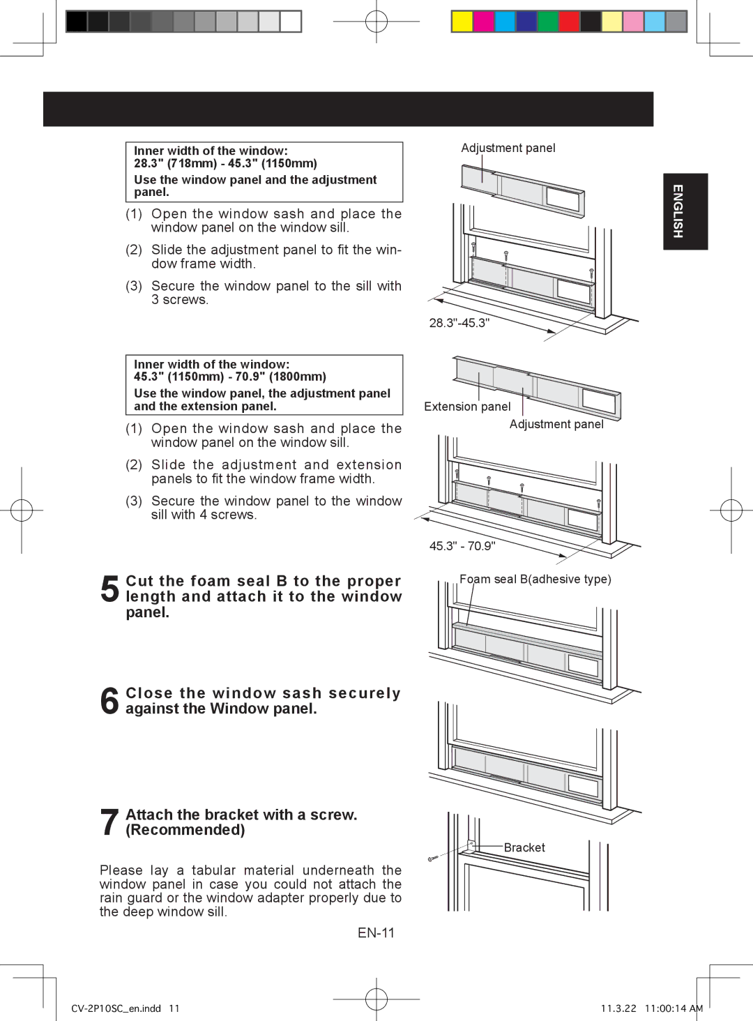 Sharp CV-2P10SC operation manual Use the window panel and the adjustment panel 