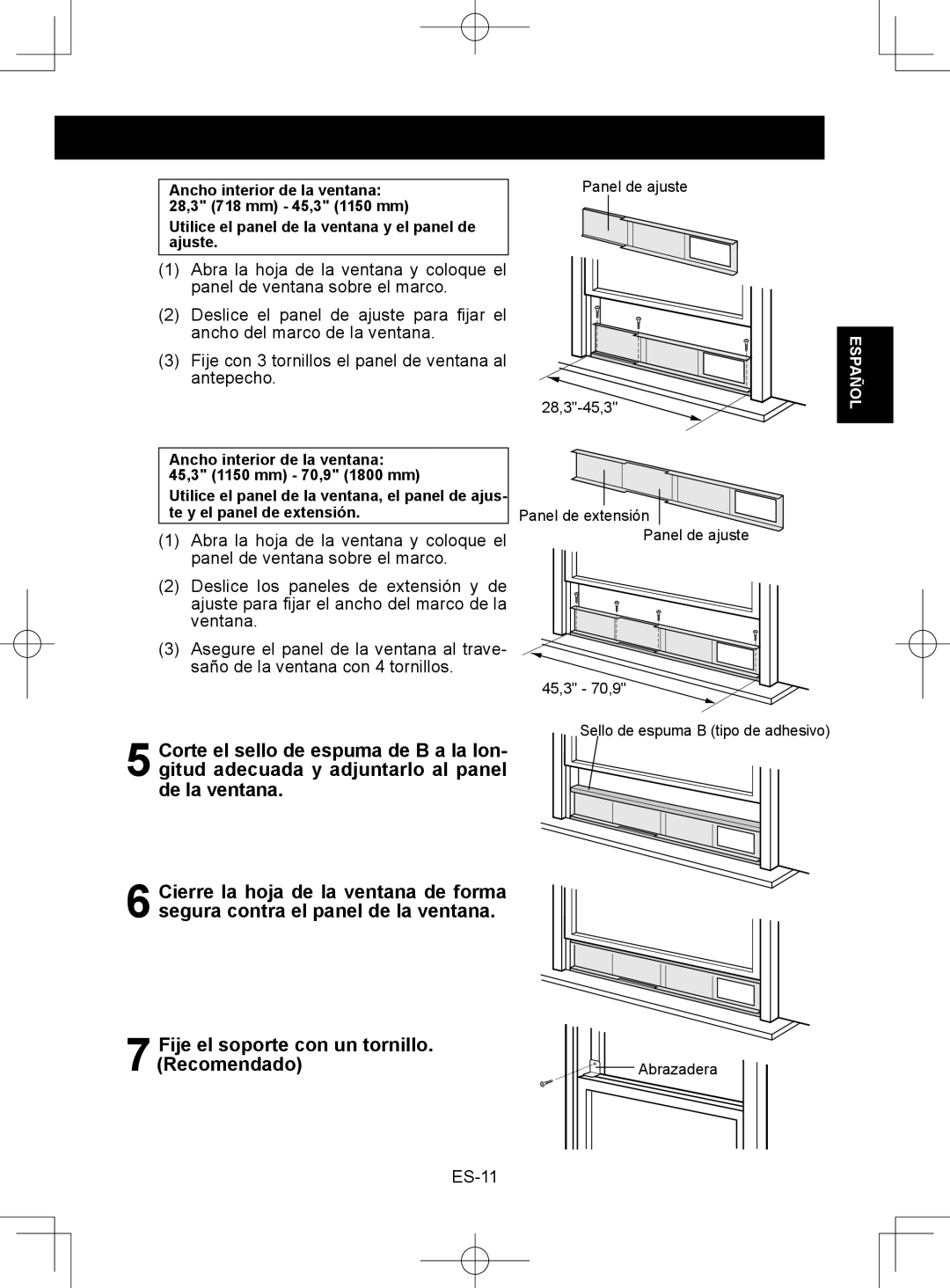 Sharp CV-2P10SC operation manual Fije el soporte con un tornillo. Recomendado 