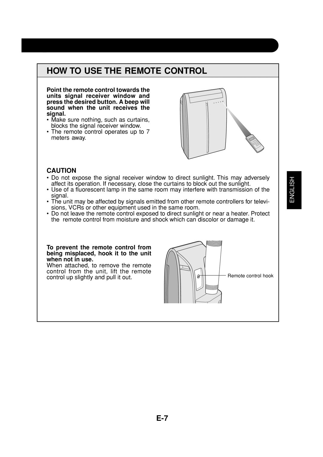 Sharp CV-P09FR operation manual How To Use The Remote Control, English 