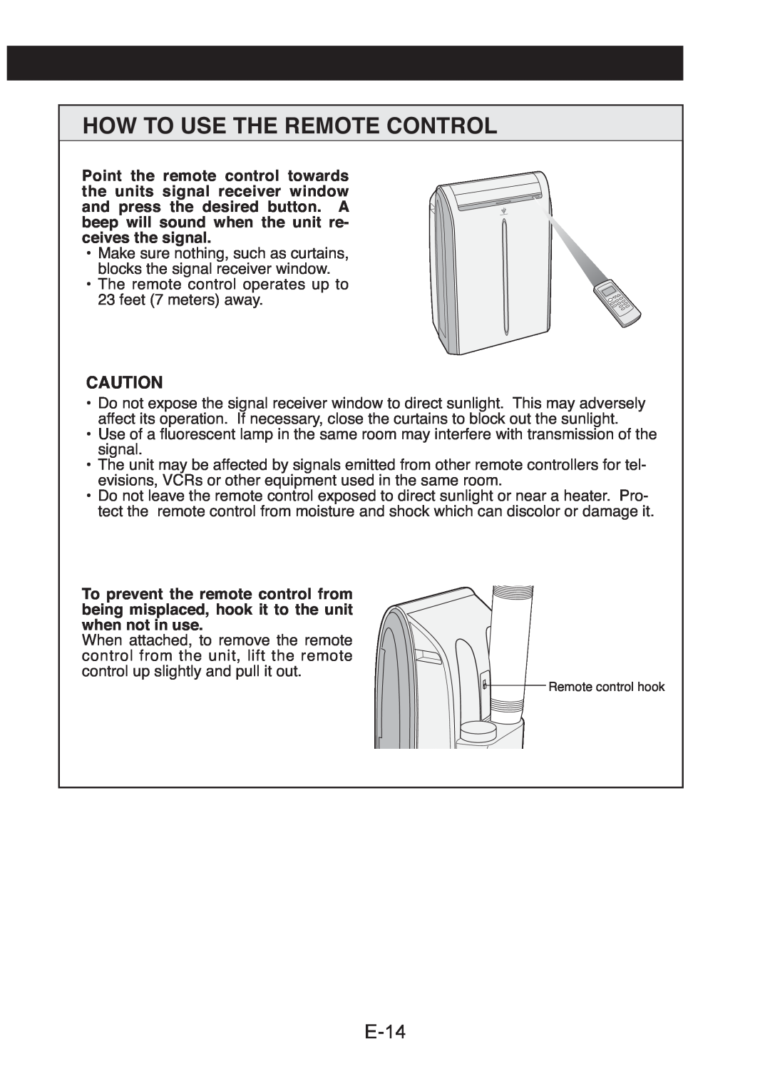 Sharp CV-P10LJ, CV-P13LJ operation manual How To Use The Remote Control, E-14 