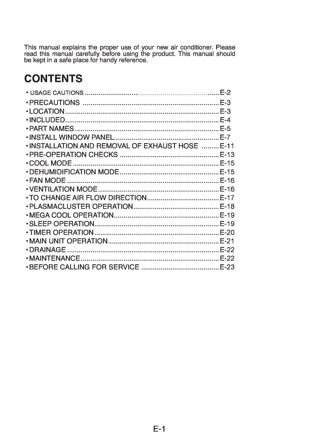 Sharp CV-P13LJ, CV-P10LJ operation manual Contents 
