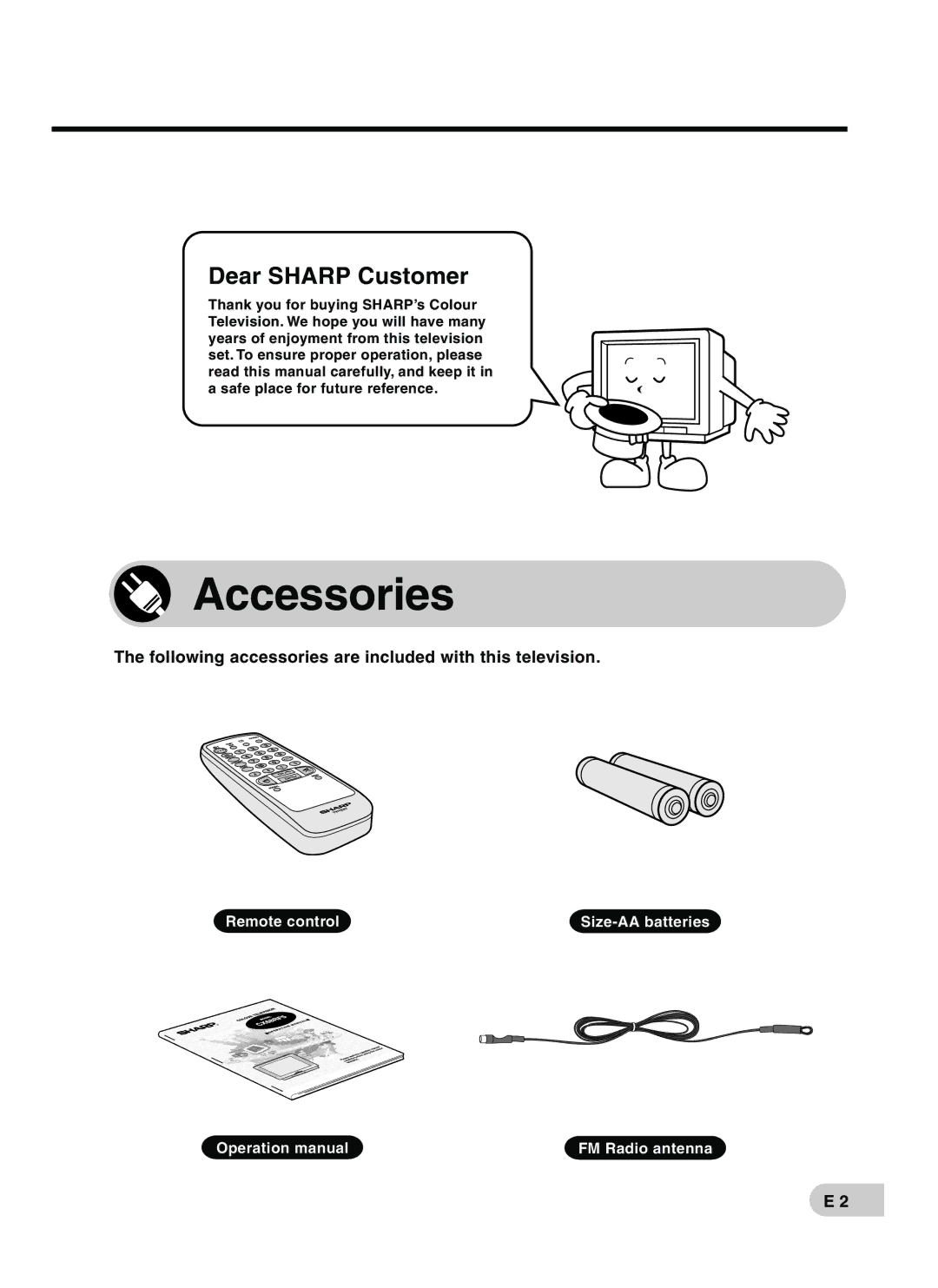 Sharp CX68RF5 operation manual Accessories, Dear Sharp Customer 