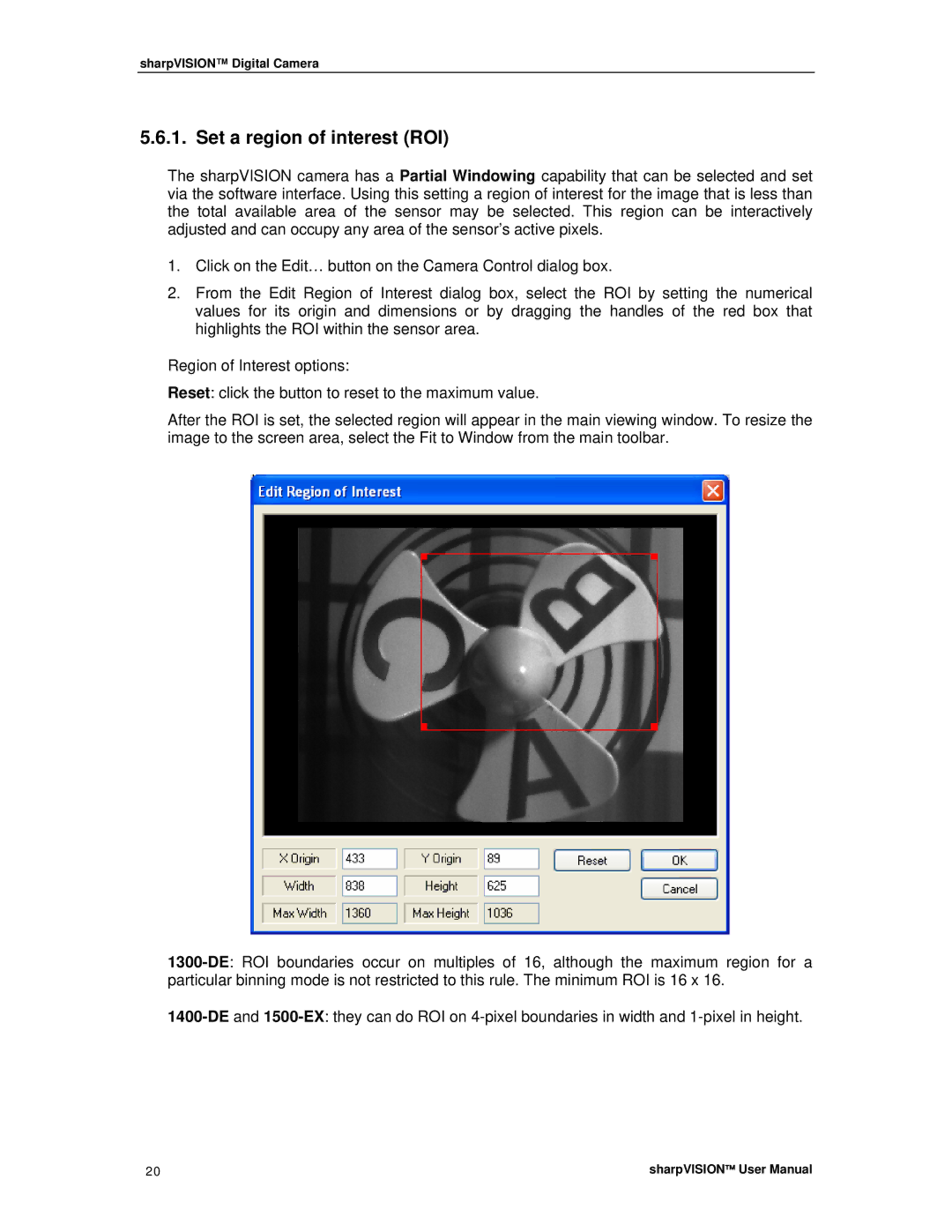 Sharp DIGITAL CAMERA manual Set a region of interest ROI 