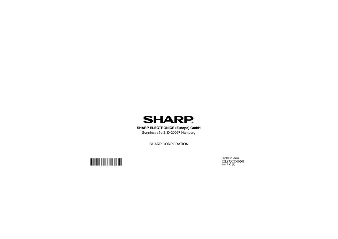 Sharp DK-CL8PH(PK), DK-CL8PH(BK), DK-CL8PH(GR) operation manual 92L87508000201 