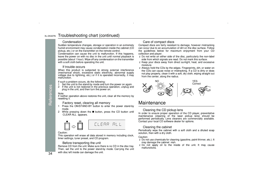 Sharp DK227N operation manual Maintenance 