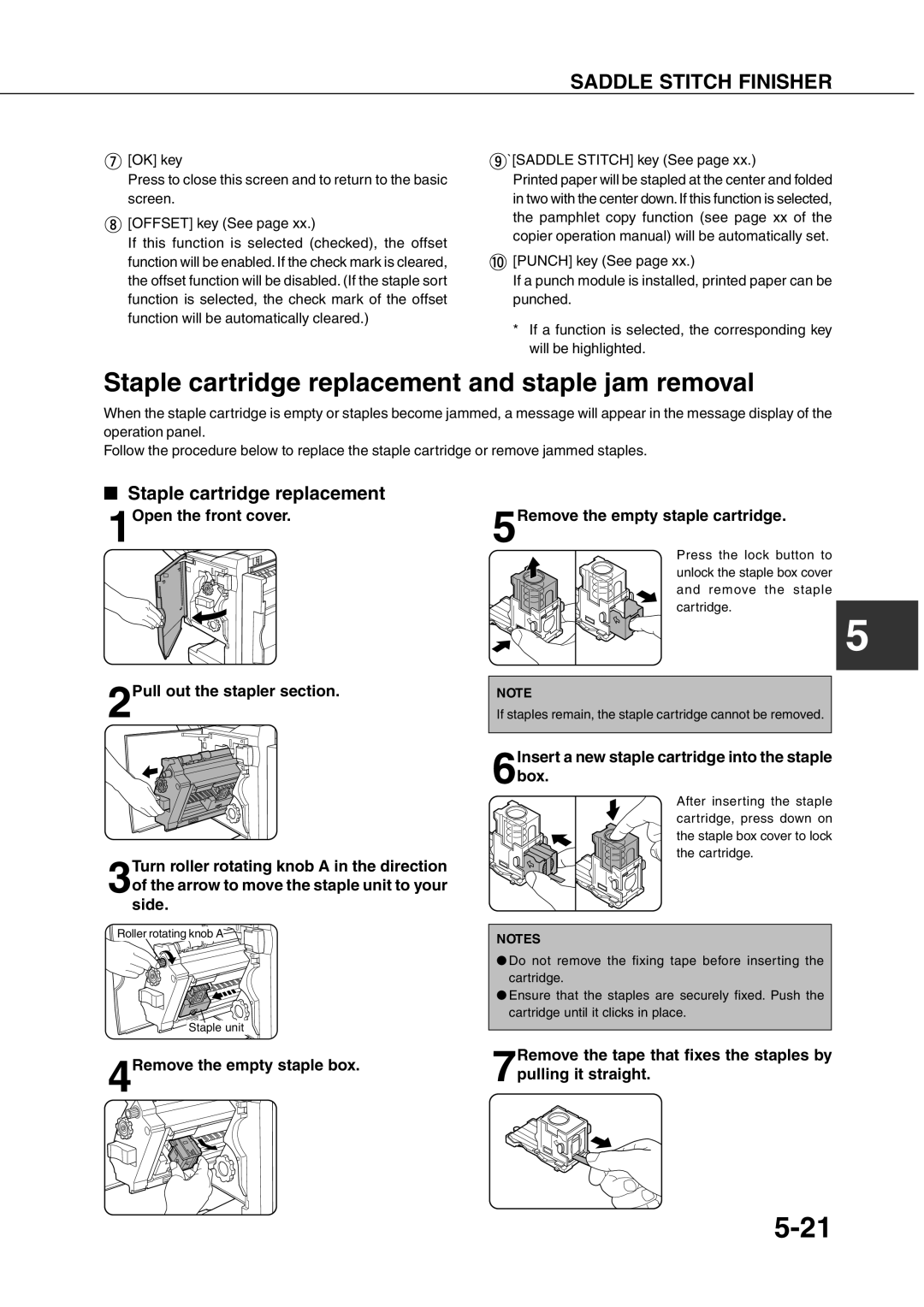 Sharp DM-3551 Staple cartridge replacement and staple jam removal, Insert a new staple cartridge into the staple 6box 