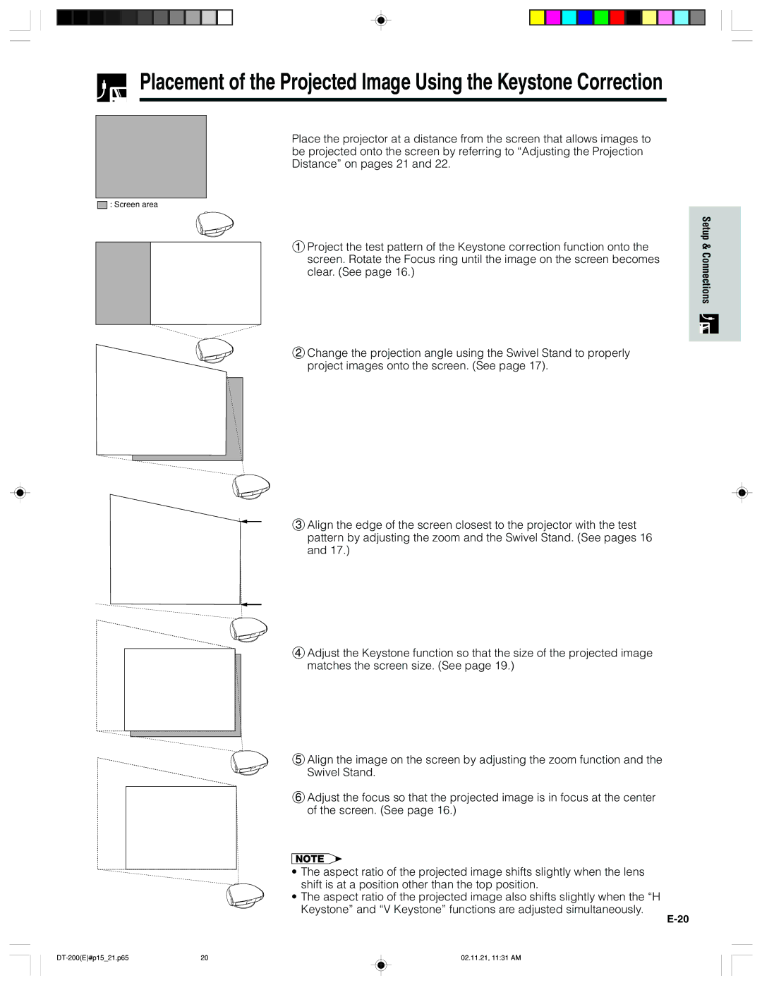 Sharp DT-200 operation manual Screen area 