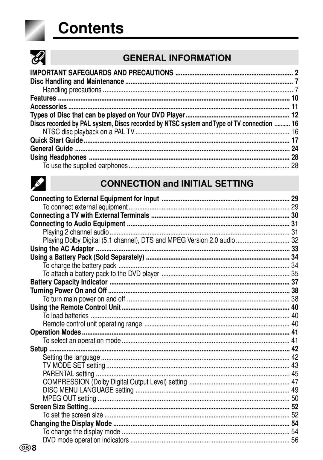 Sharp DV-L70S, DV-L70BL operation manual Contents 