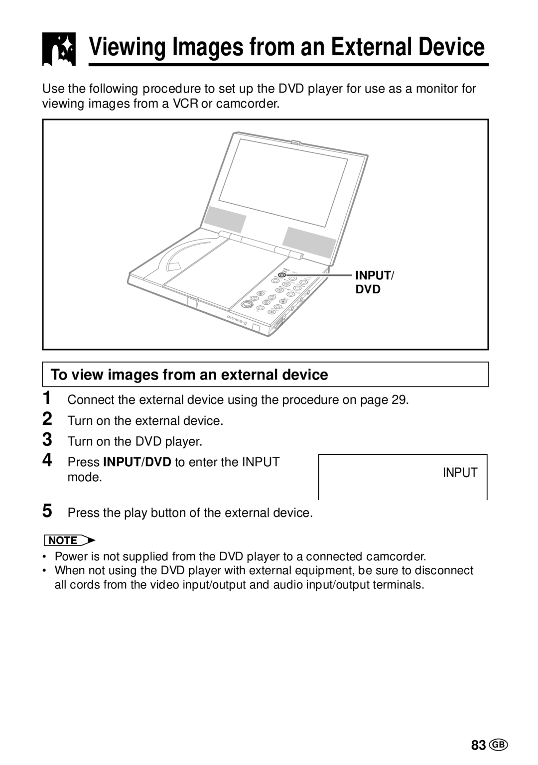 Sharp DV-L70BL, DV-L70S operation manual To view images from an external device, 83 GB 