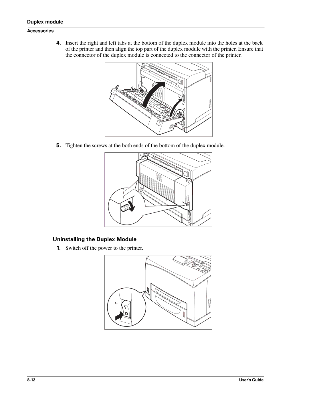 Sharp DX-B350P, DX-B450P manual Uninstalling the Duplex Module 