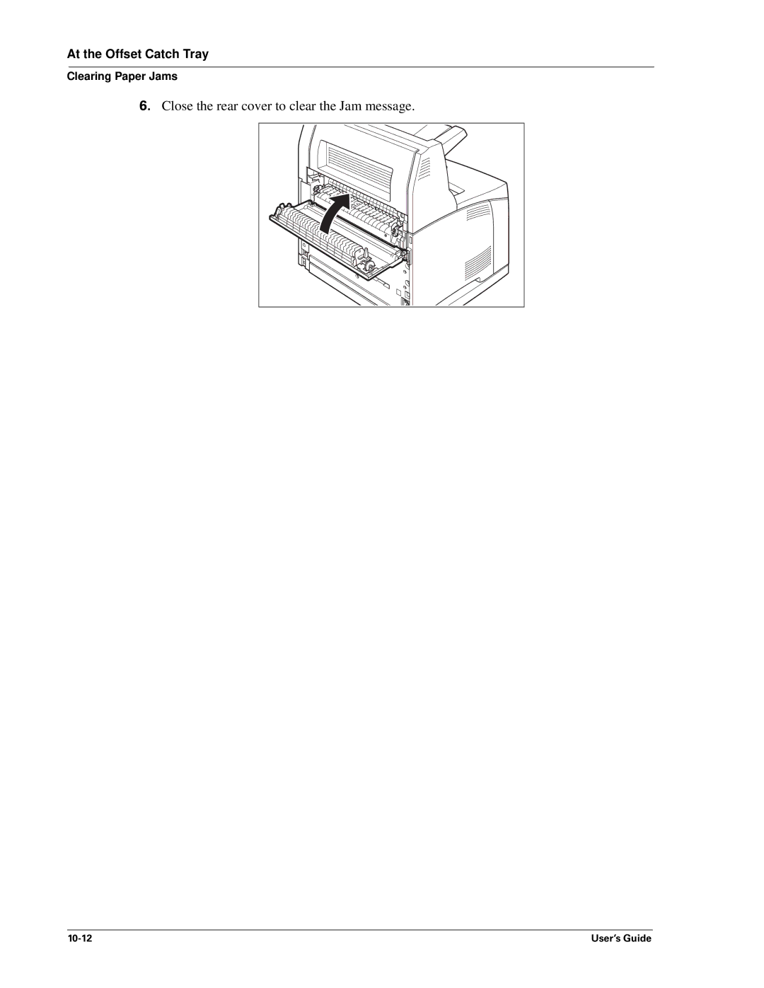 Sharp DX-B350P, DX-B450P manual Close the rear cover to clear the Jam message 