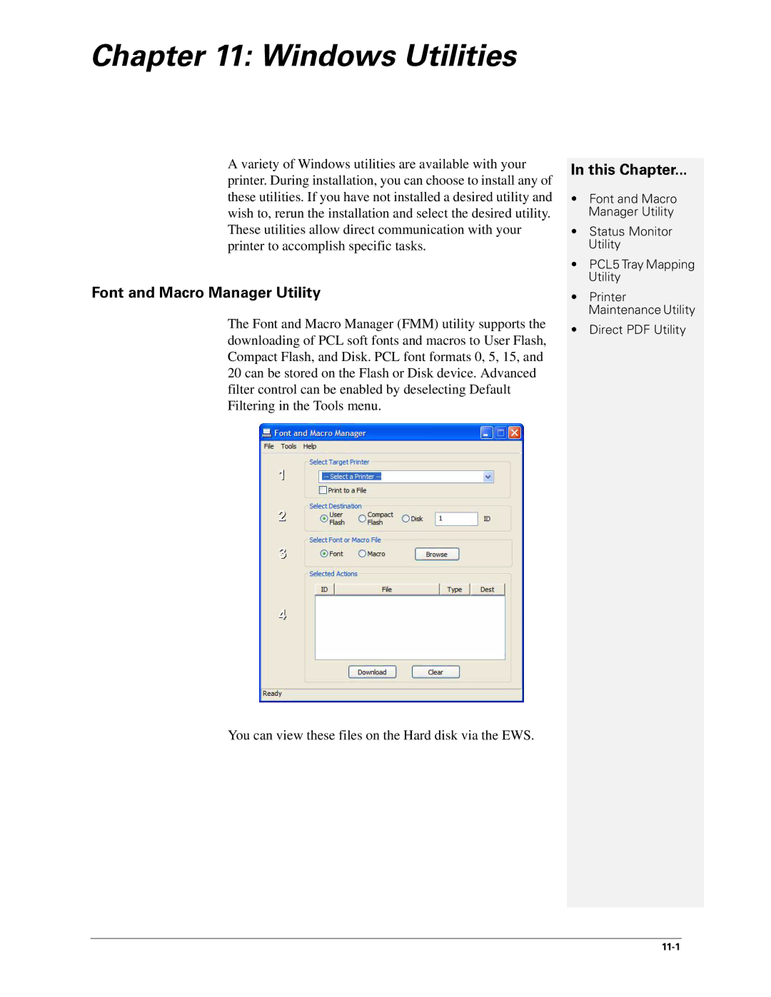 Sharp DX-B450P, DX-B350P manual Windows Utilities, Font and Macro Manager Utility 