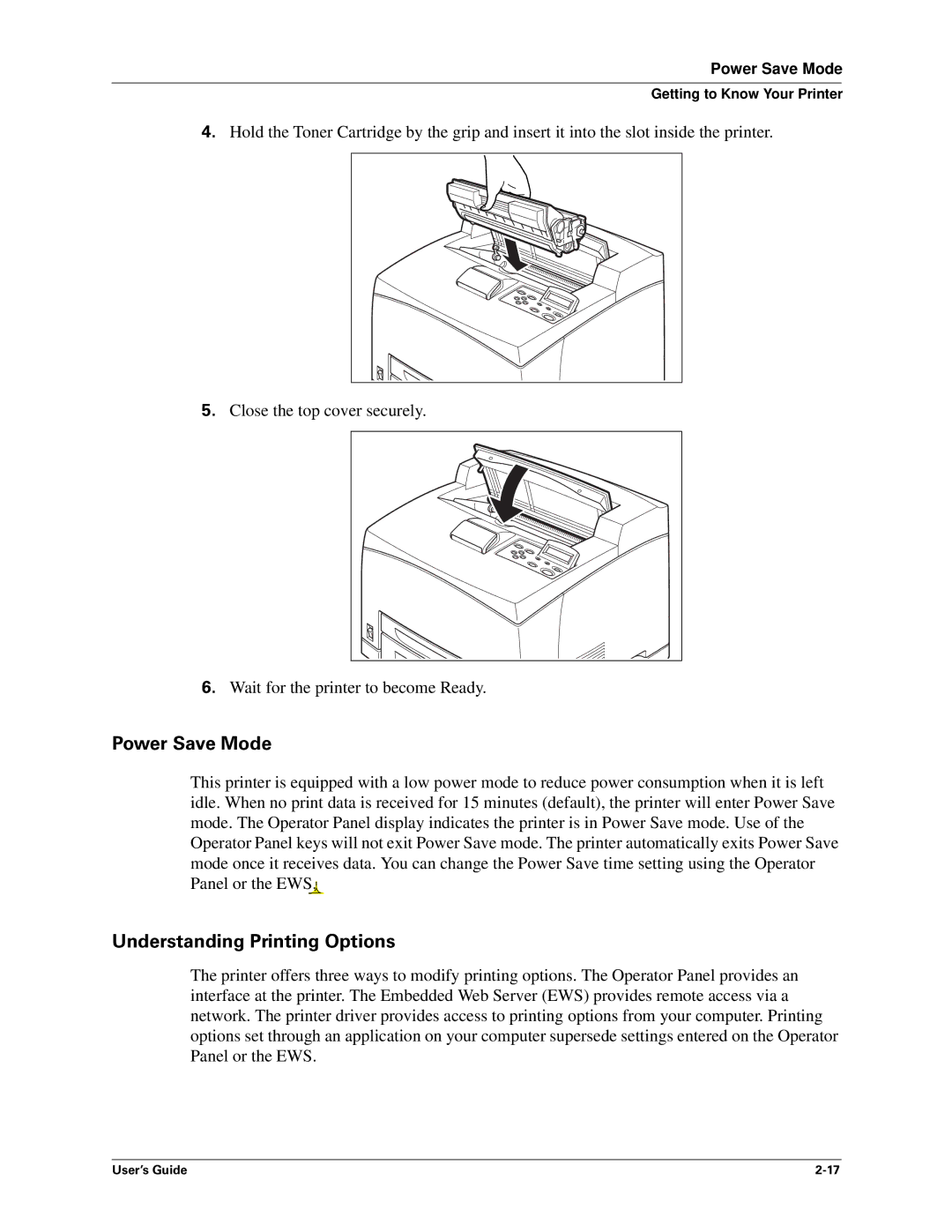 Sharp DX-B450P, DX-B350P manual Power Save Mode, Understanding Printing Options 