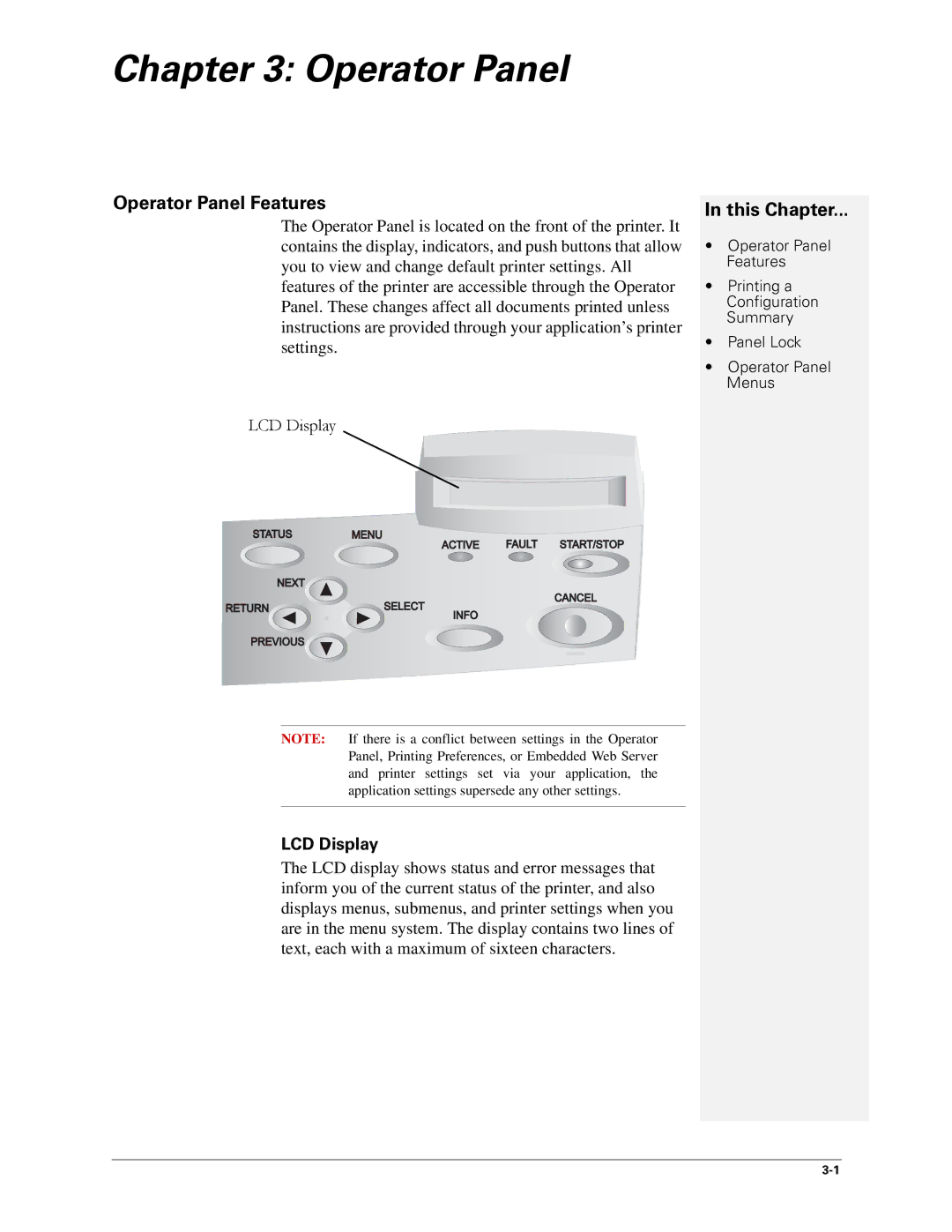 Sharp DX-B450P, DX-B350P manual Operator Panel Features, LCD Display 