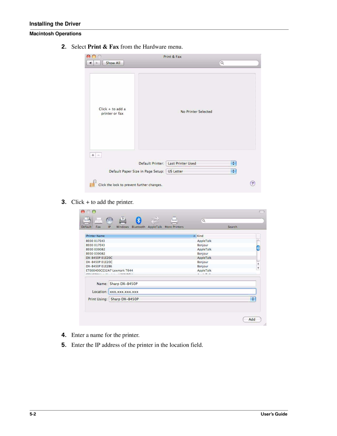 Sharp DX-B350P, DX-B450P manual Installing the Driver 