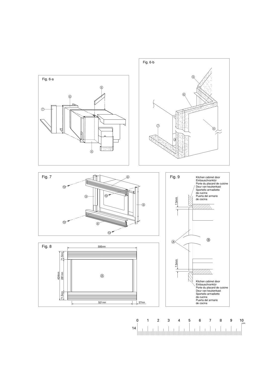 Sharp EBR-5000 dimensions Kitchen cabinet door 