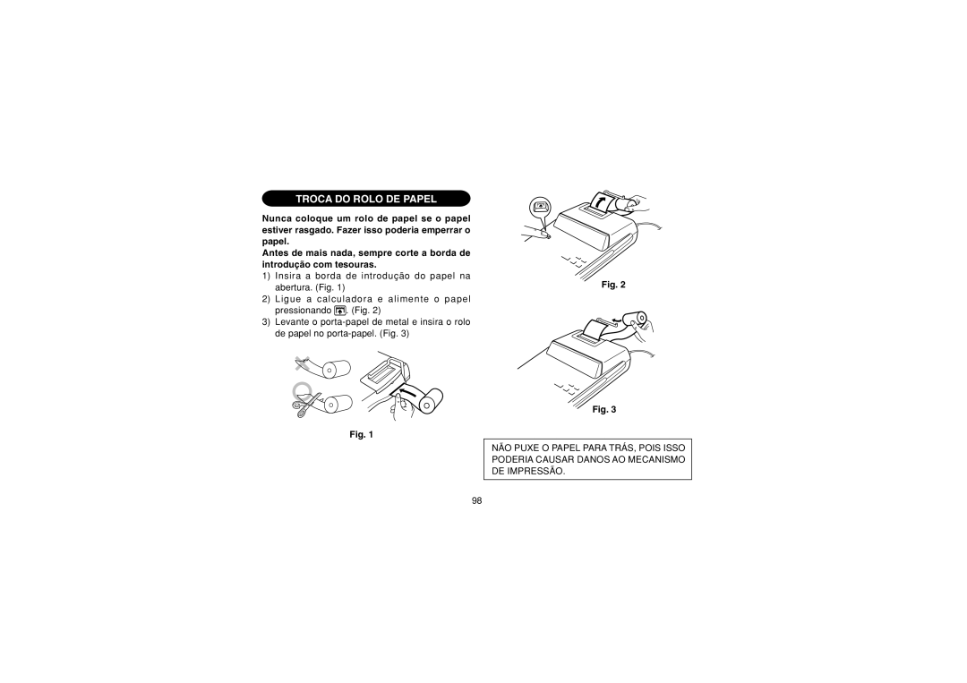 Sharp EL-1607P operation manual Troca do Rolo DE Papel 