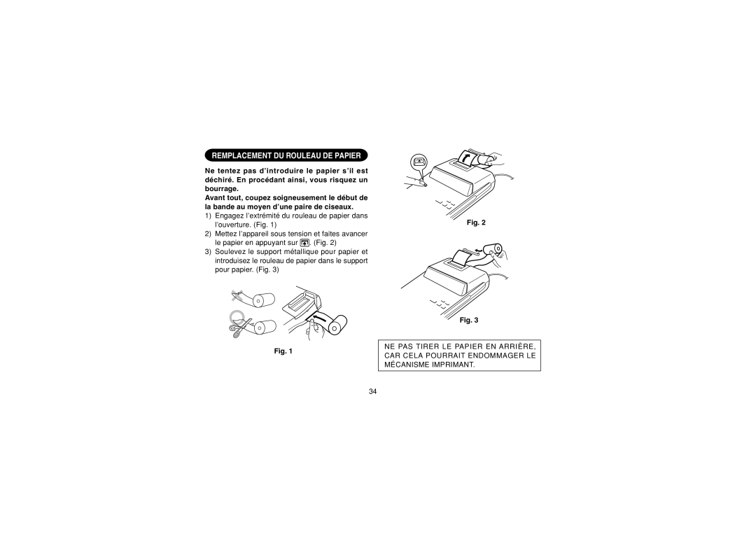 Sharp EL-1607P operation manual Remplacement DU Rouleau DE Papier 