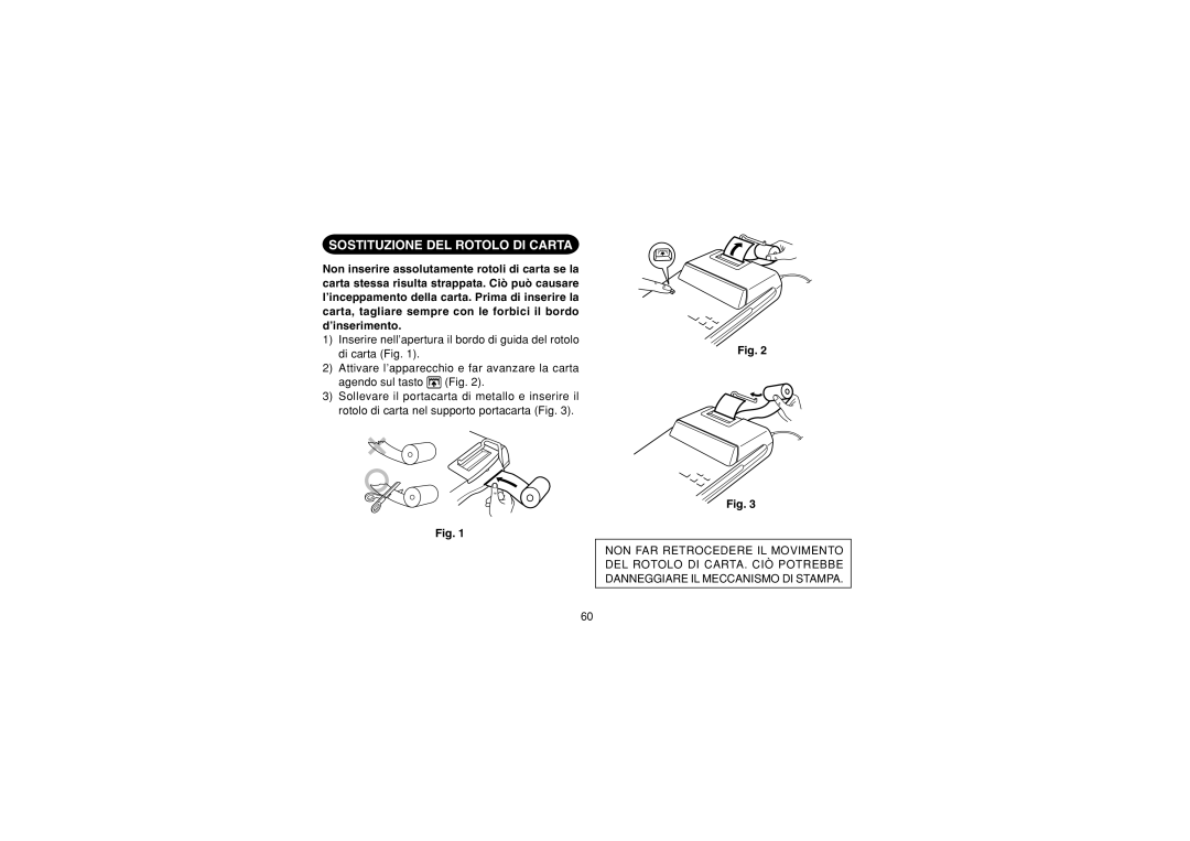 Sharp EL-1607P operation manual Sostituzione DEL Rotolo DI Carta 