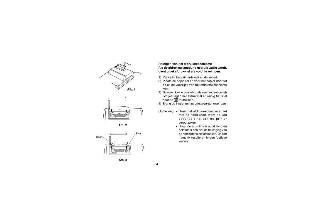 Sharp EL-1607P operation manual Afb Reinigen van het afdrukmechanisme 