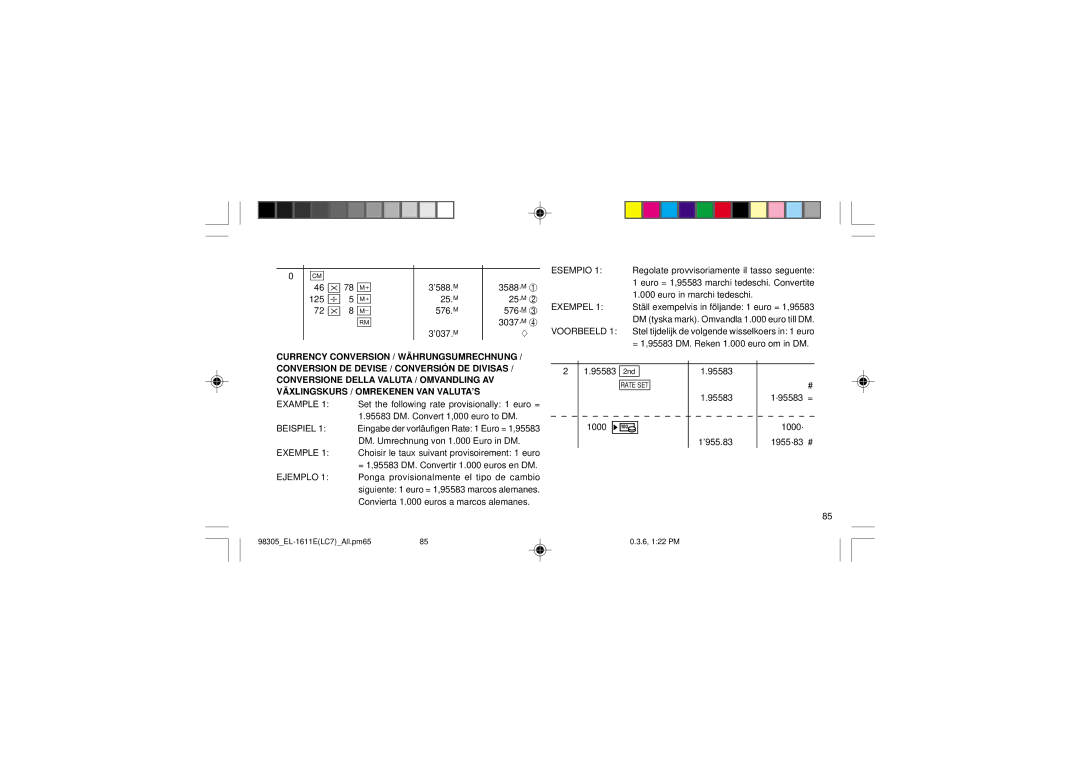 Sharp EL-1611E operation manual 125 ÷ 