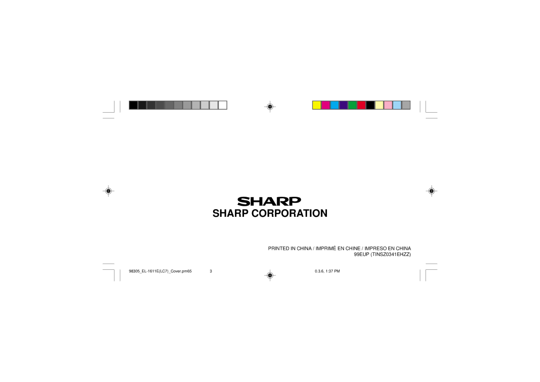 Sharp EL-1611E operation manual Sharp Corporation 