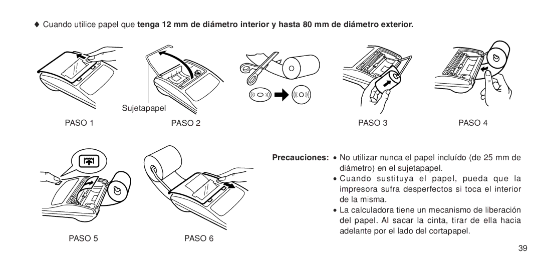 Sharp EL-1611P operation manual Sujetapapel 