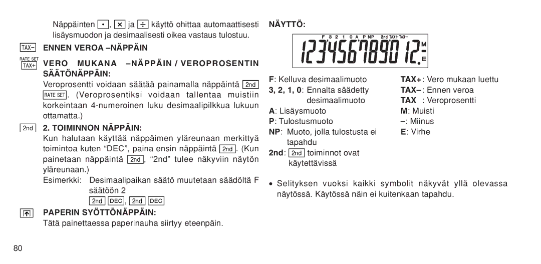 Sharp EL-1611P operation manual Toiminnon Näppäin, Paperin Syöttönäppäin, Näyttö 