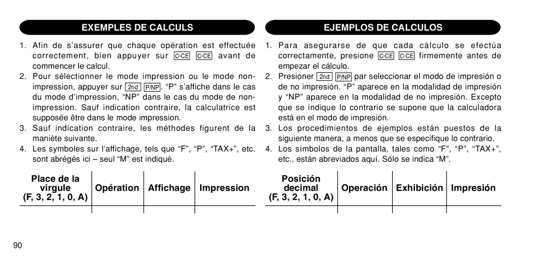 Sharp EL-1611P operation manual Exemples DE Calculs Ejemplos DE Calculos 