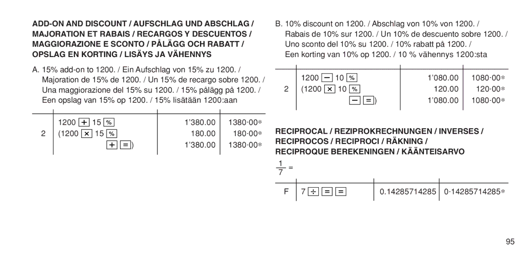 Sharp EL-1611P operation manual 17 = 14285714285 14285714285∗ 