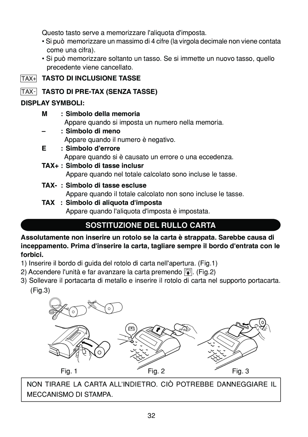 Sharp EL-1801C operation manual Sostituzione DEL Rullo Carta 