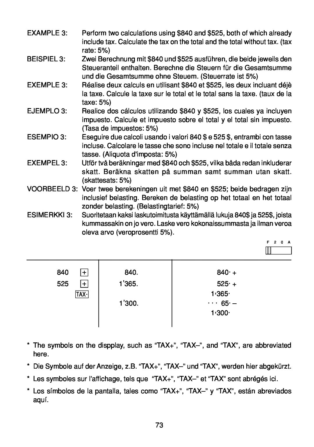 Sharp EL-1801C operation manual 840 + 525 + 
