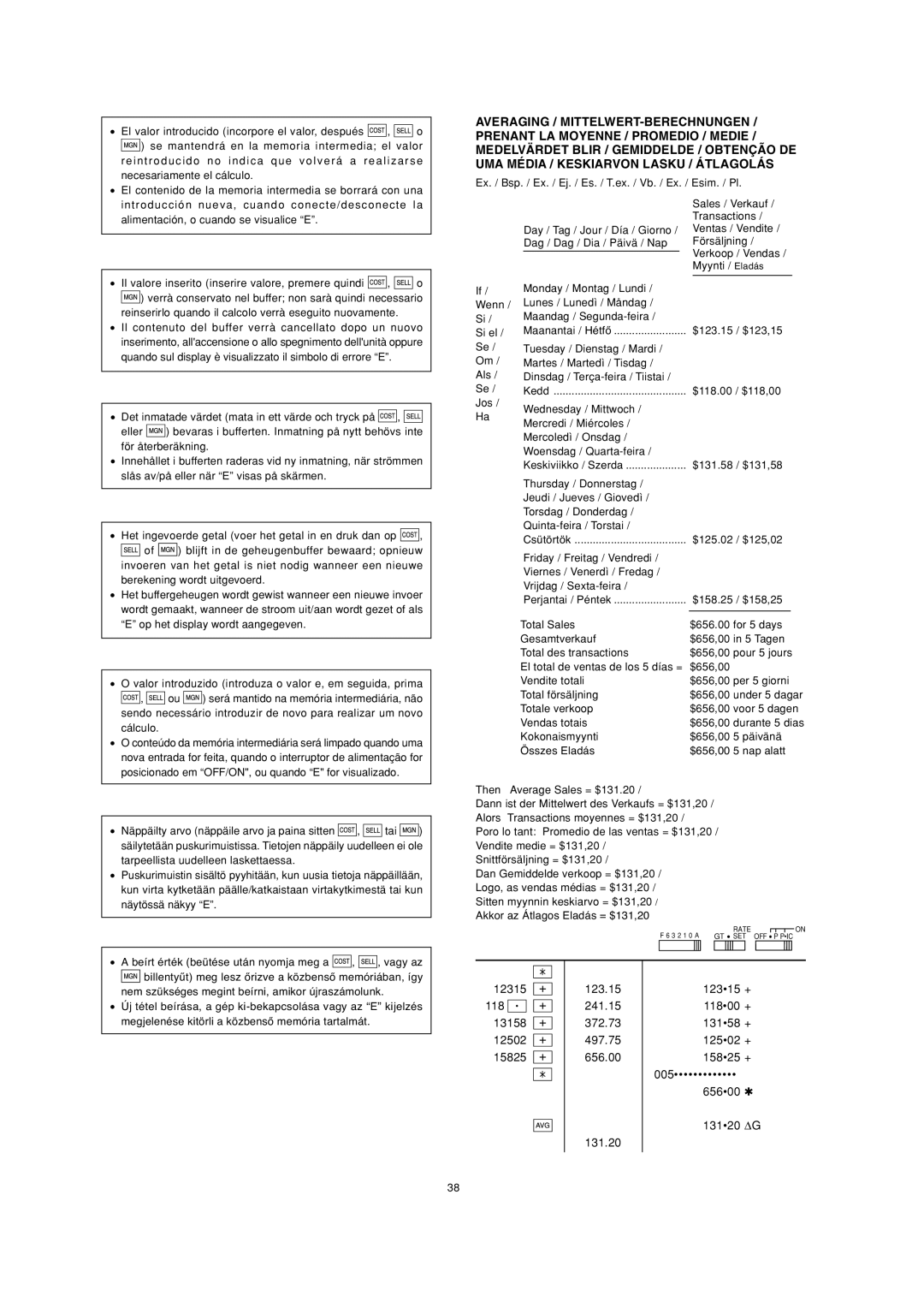 Sharp EL-2901PIII operation manual Billentyűt meg lesz őrizve a közbenső memóriában, így 