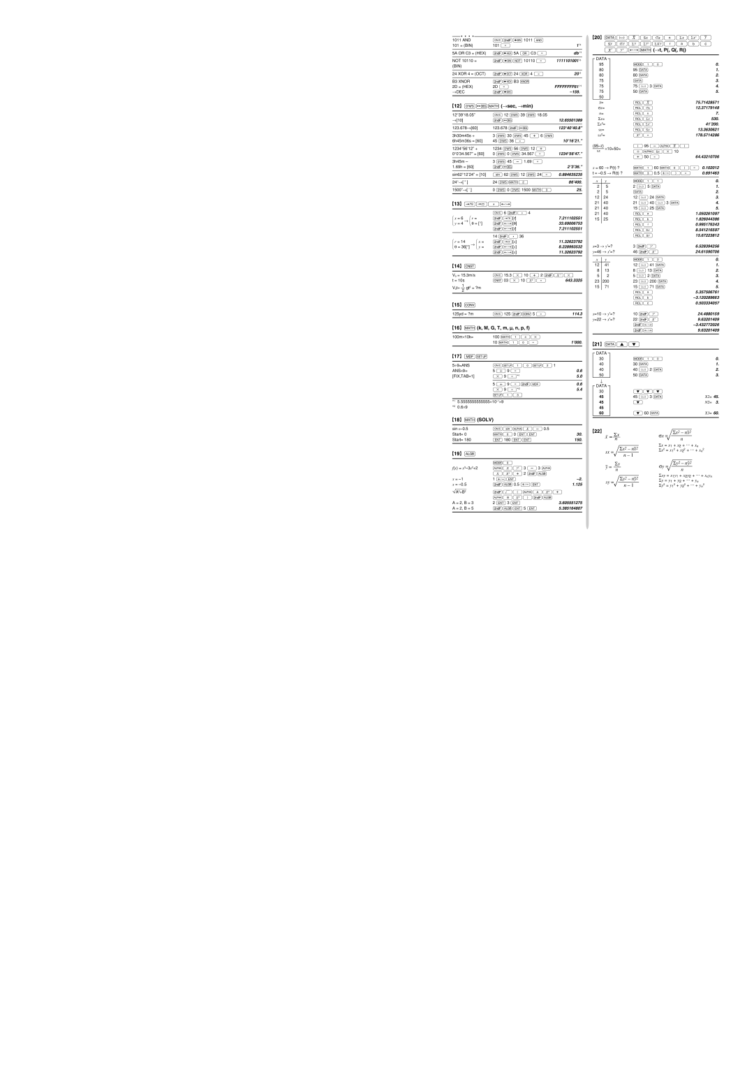 Sharp EL-506W specifications →sec, →min, ∑k, M, G, T, m, Ì, n, p, f, ∑Solv, ~£pnzw ¢PZWvrab xy≠→t, P, Q, R 