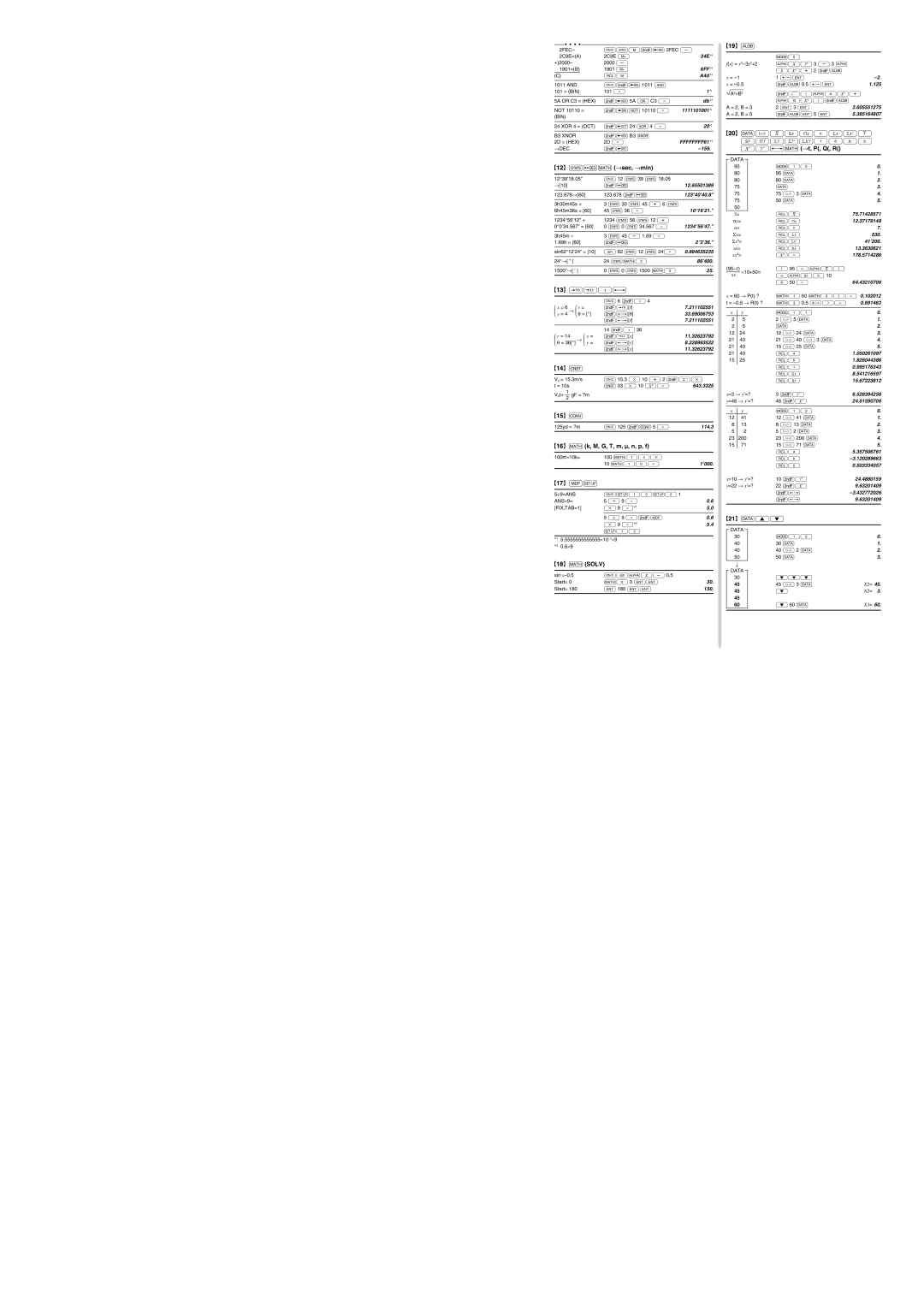 Sharp EL-520W operation manual →sec, →min, ∑k, M, G, T, m, Ì, n, p, f, ∑Solv, ~£pnzw ¢PZWvrab xy≠→t, P, Q, R 