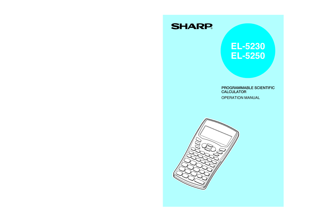 Sharp operation manual EL-5230 EL-5250 