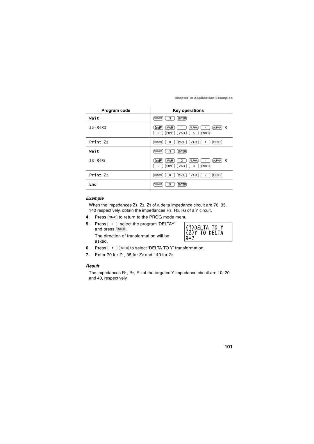 Sharp EL-5230, EL-5250 operation manual 1DELTA to Y, 2Y to Delta 