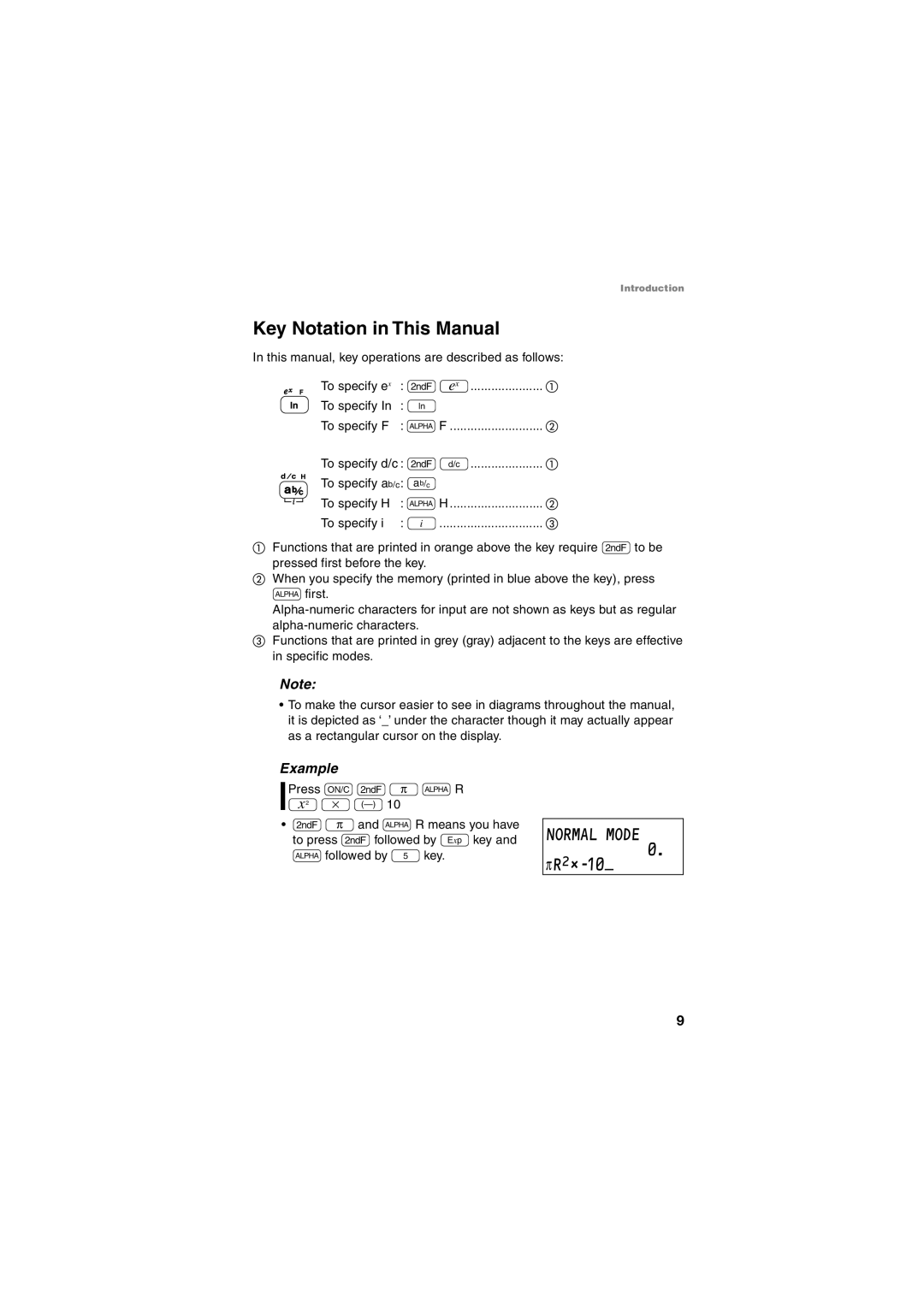 Sharp EL-5230, EL-5250 operation manual Key Notation in This Manual, ΠRŒ˚-10 