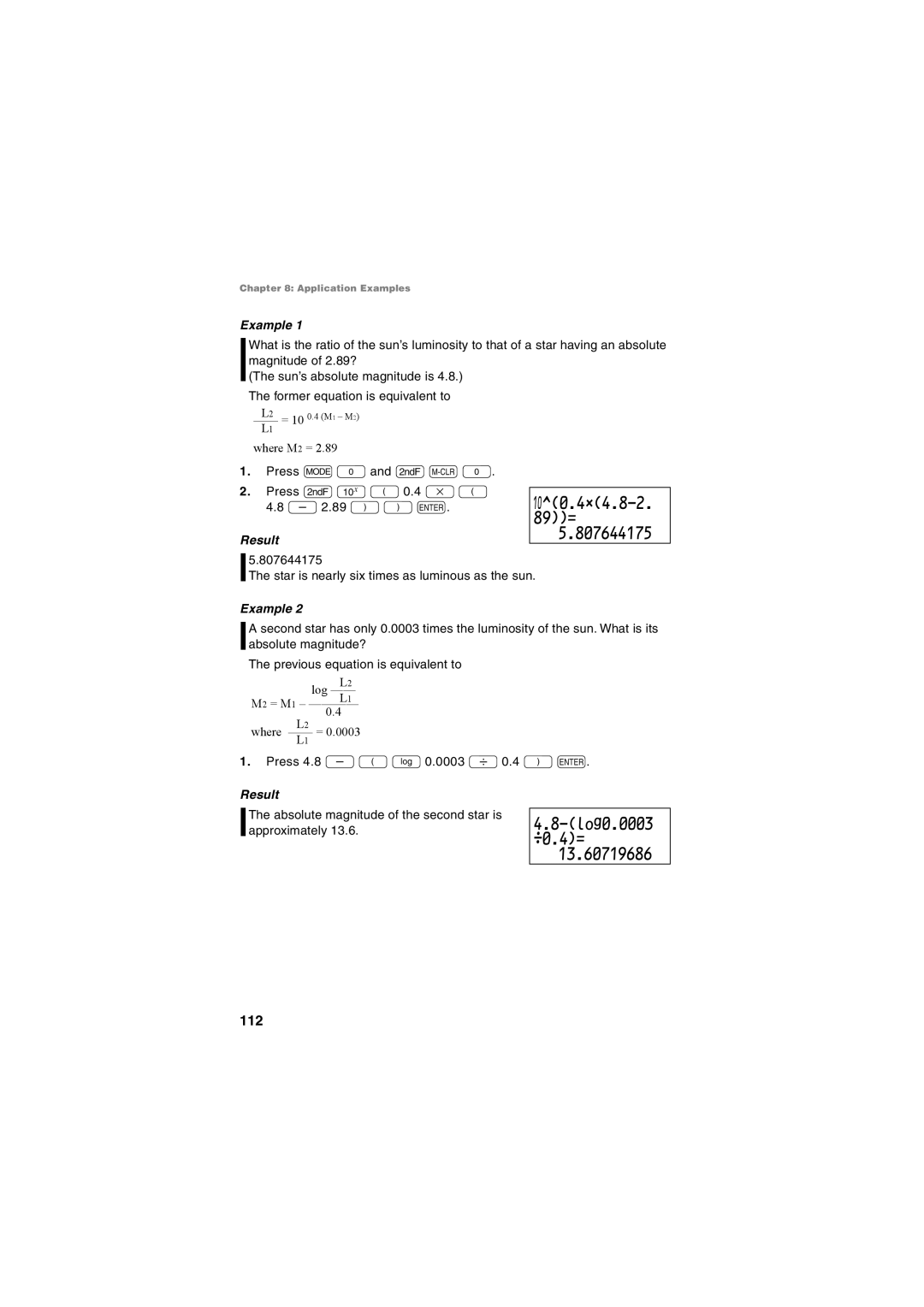 Sharp EL-5250, EL-5230 operation manual 1Î0.4˚4.8-2 =, Log0.0003 0.4= 