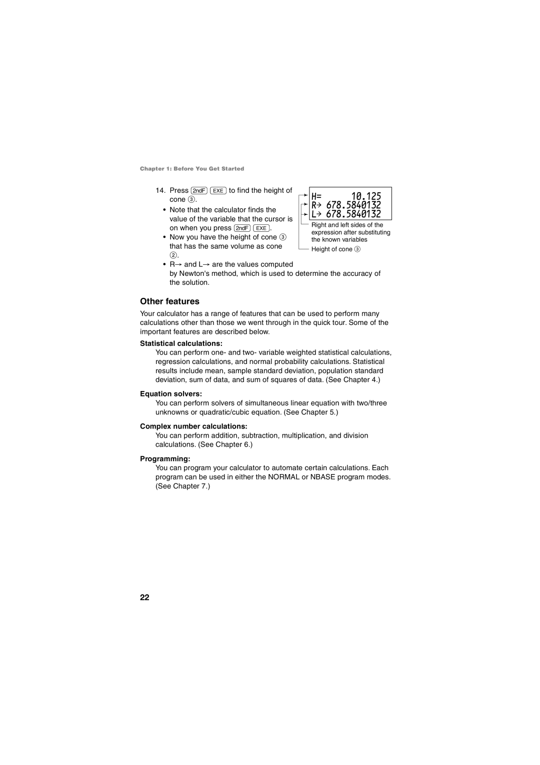 Sharp EL-5250, EL-5230 operation manual 10.125, Other features 