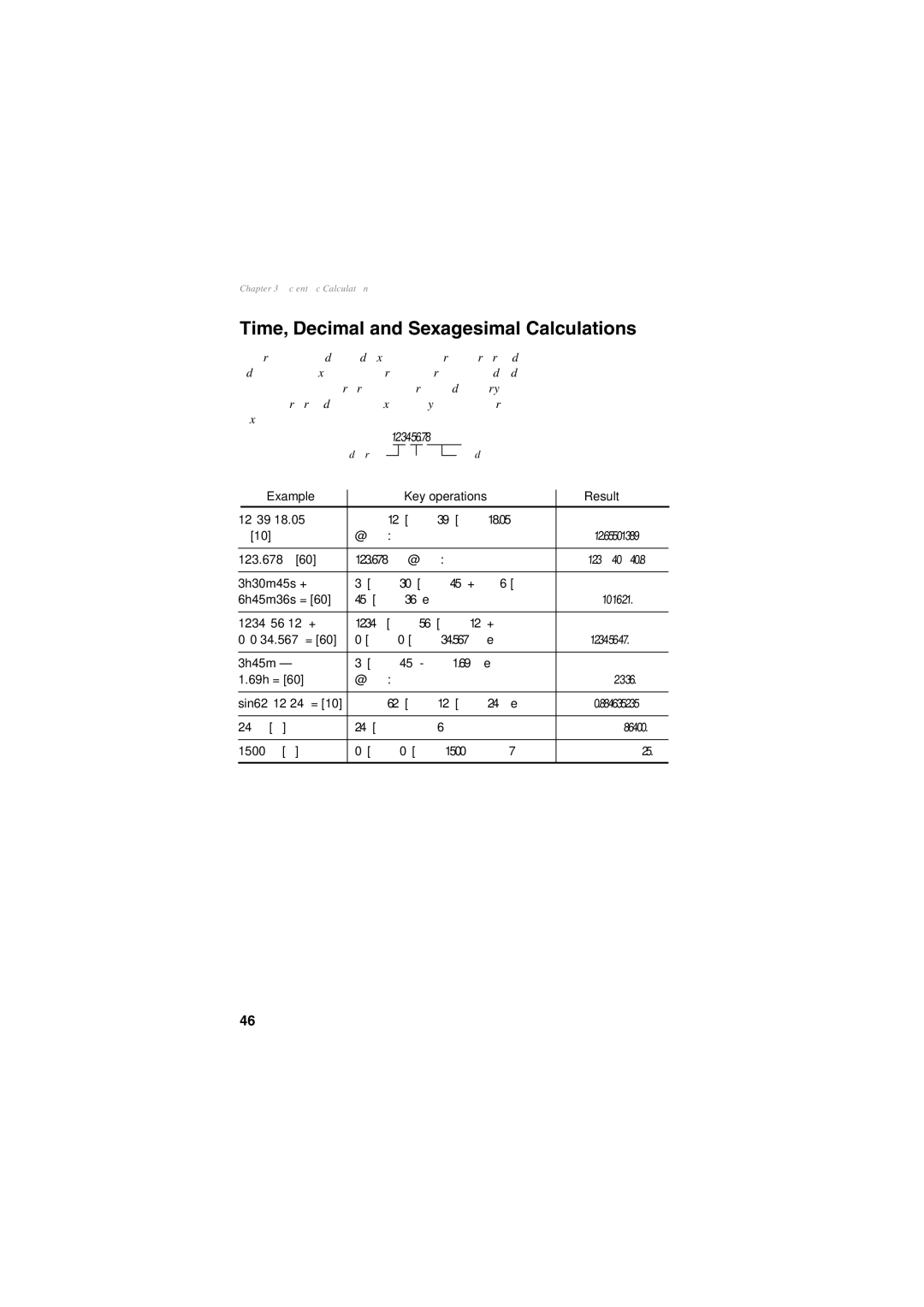 Sharp EL-5250, EL-5230 operation manual Time, Decimal and Sexagesimal Calculations 